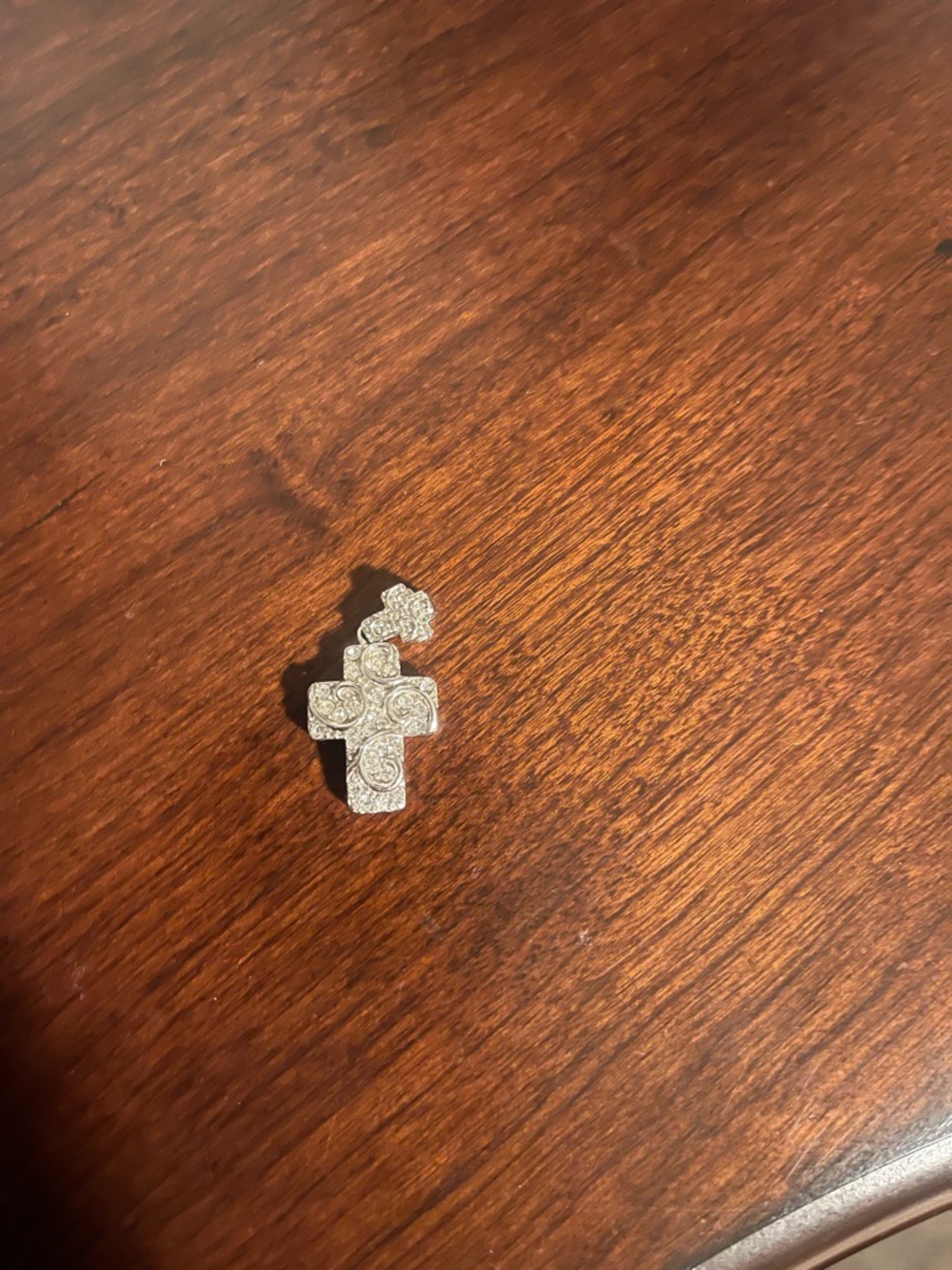 Sparkling Cross Pendant in Silver Tone